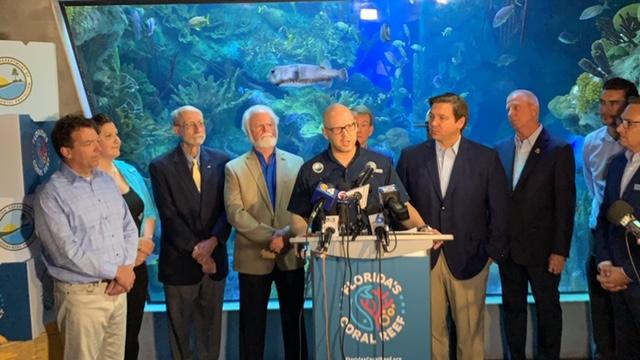 Governor Ron DeSantis was joined by DEP Secretary Noah Valenstein, FWC Executive Director Eric Sutton and other partners to kickoff 100 Yards of Hope and announce a new initiative to promote awareness and protection of Florida’s Coral Reef ecosystem.